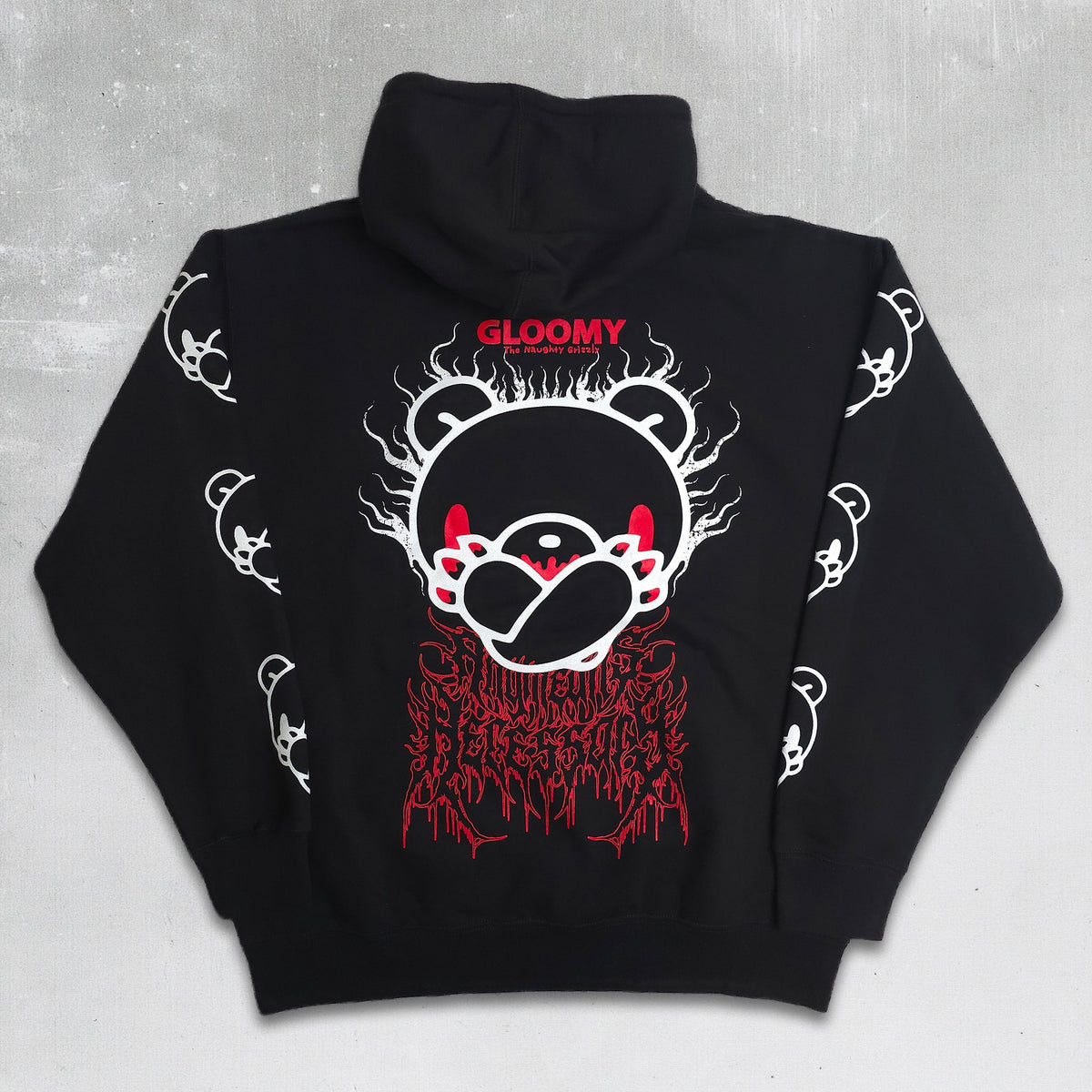 Cross Arms Pullover Hoodie Black